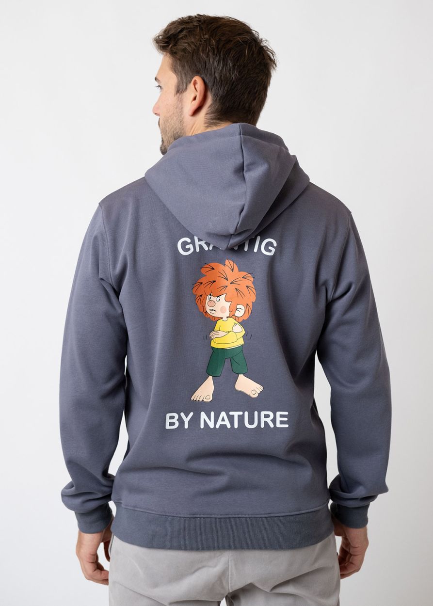 Hoodie "Grantig by nature" v2, graublau