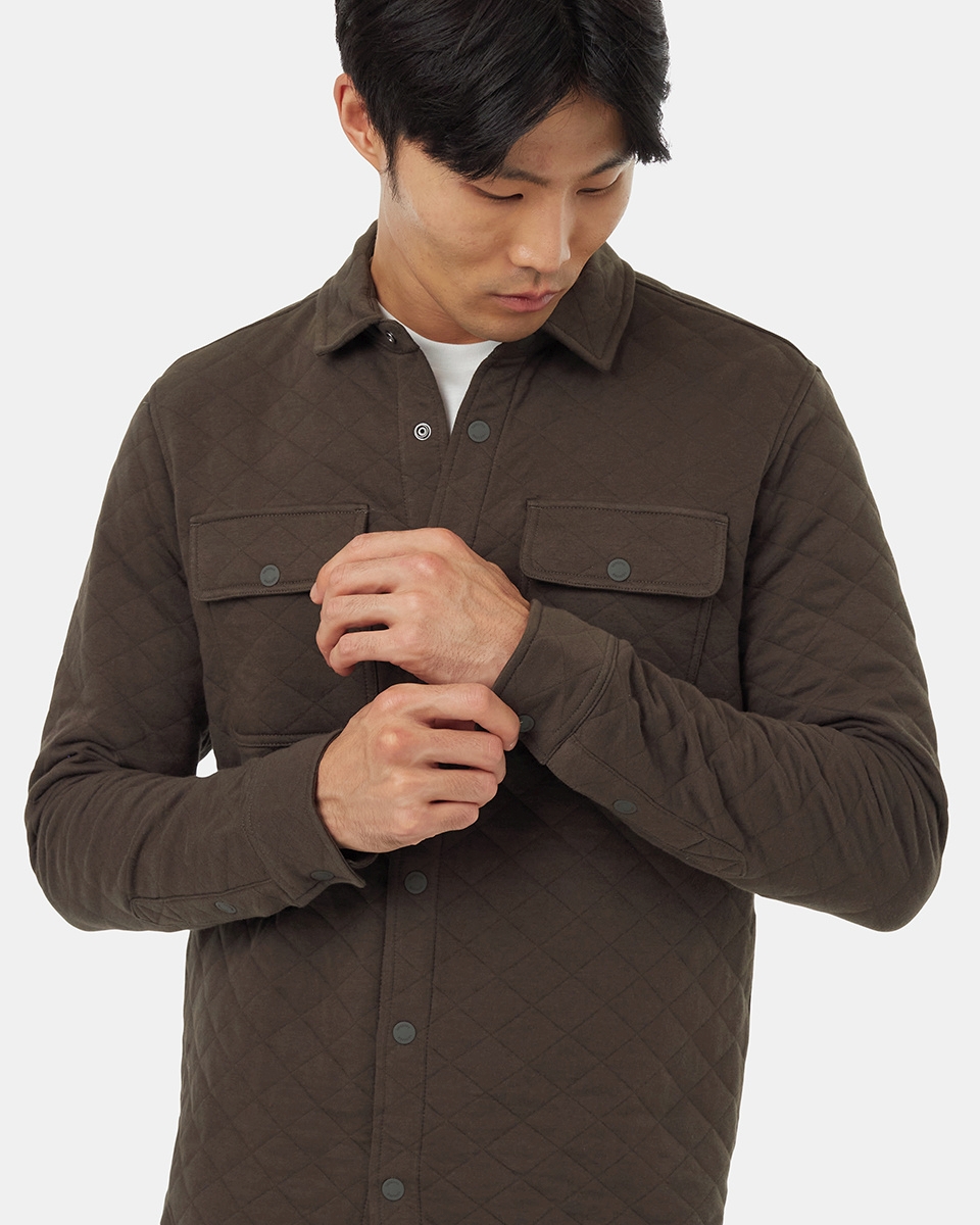 Colville Quilted LS Shirt, black olive green