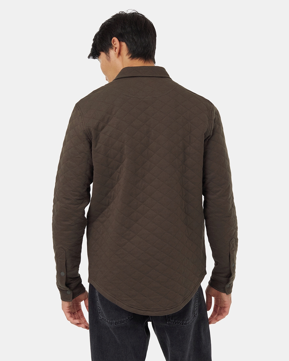 Colville Quilted LS Shirt, black olive green