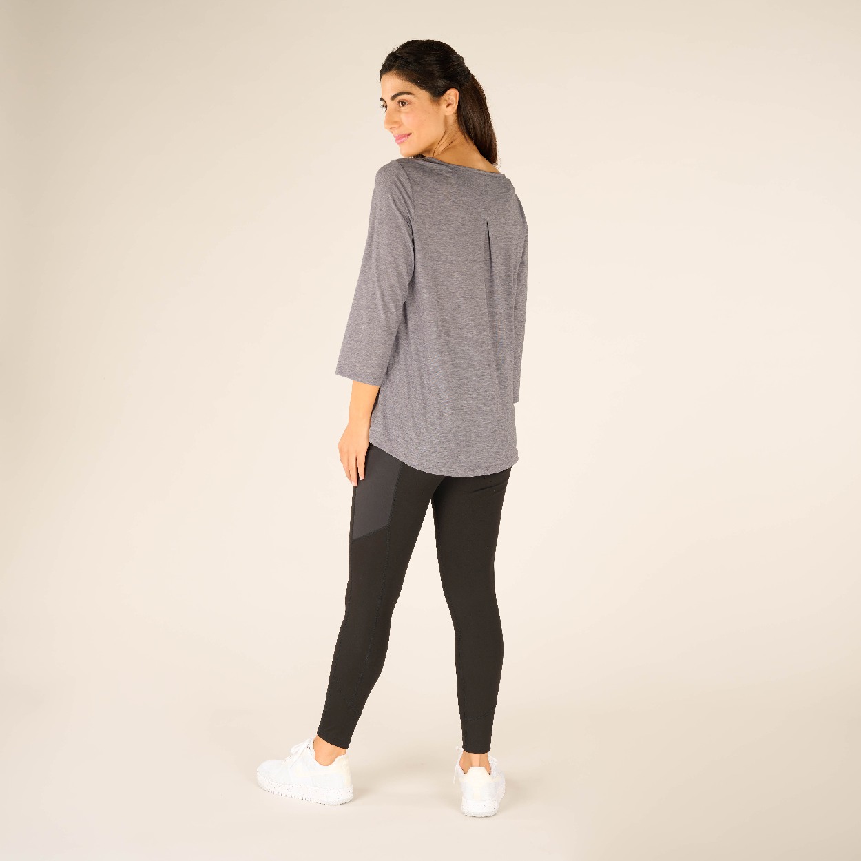 ASHA 3/4 SLEEVE TOP, Kharani Grey