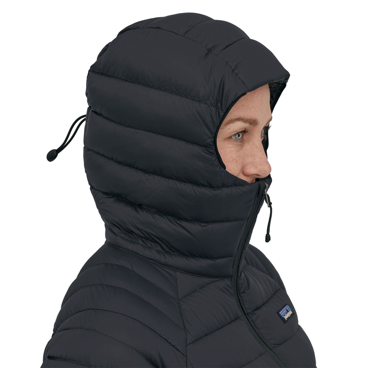 W's Down Sweater Hoody, black