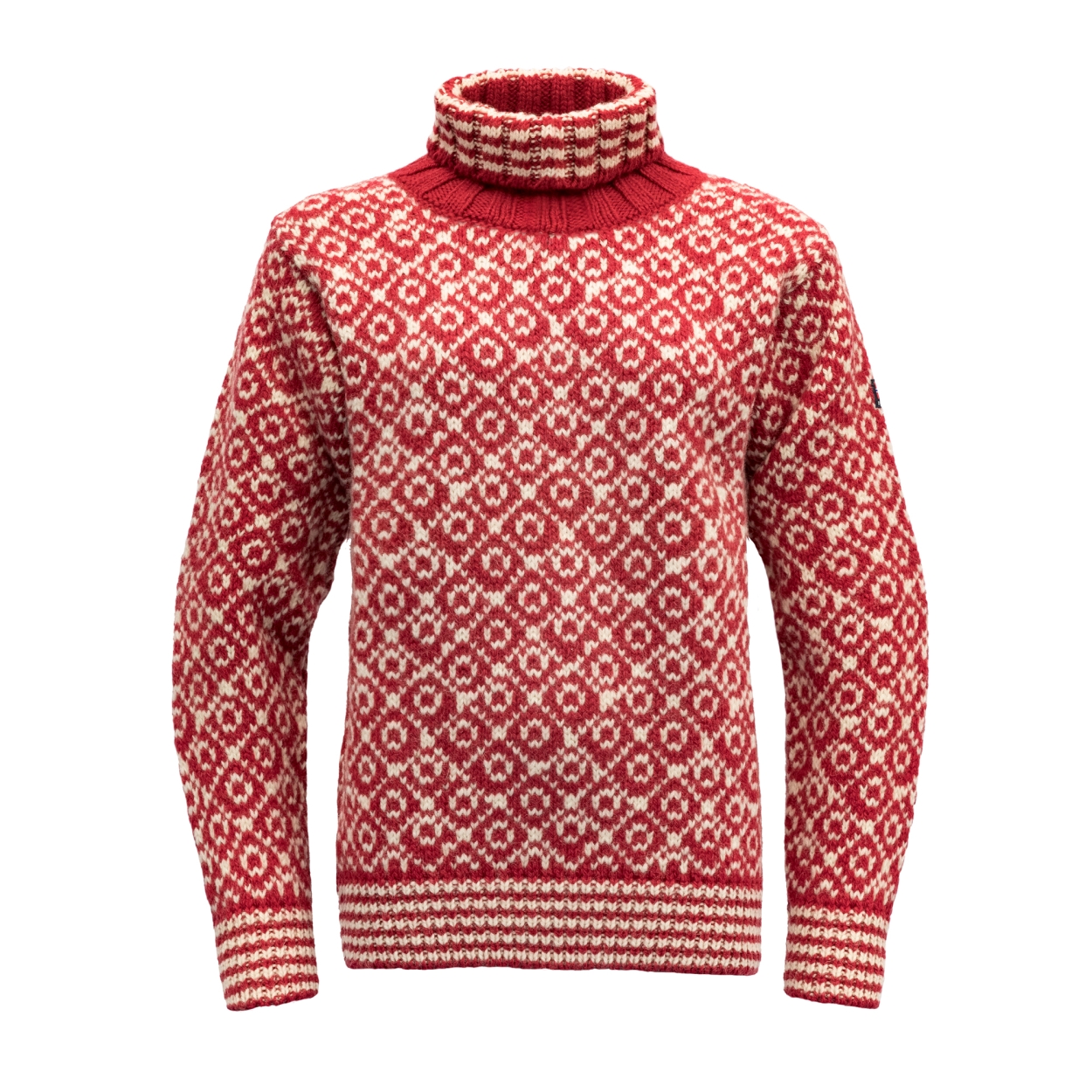 Svalbard Sweater High Neck, hindberry/offwhite
