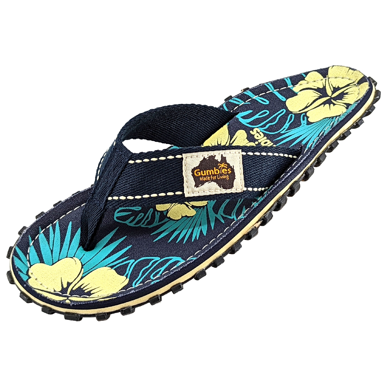 Gumbies Australian Shoes, blue hibiscus