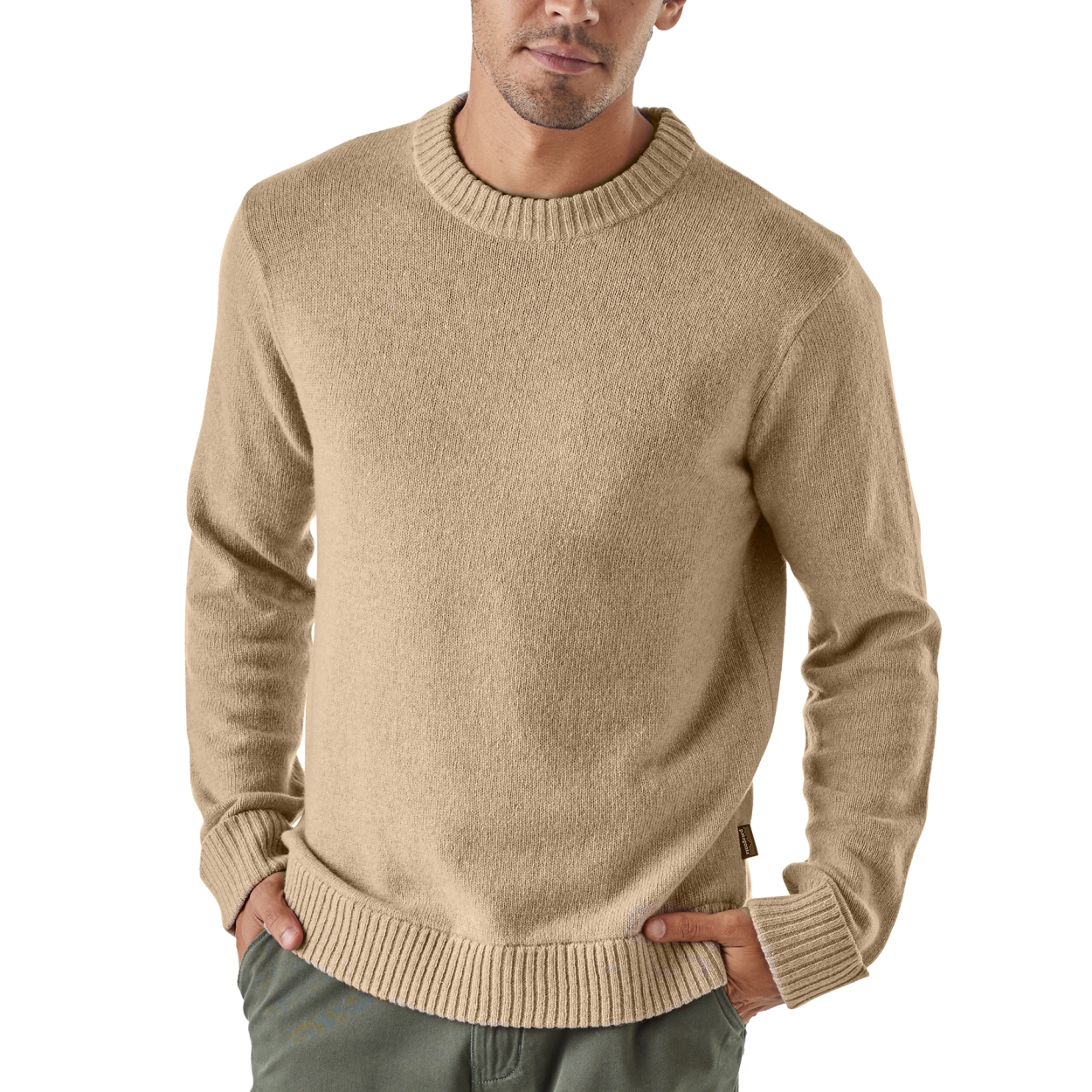 M's Recycled Wool Sweater, el cap khaki