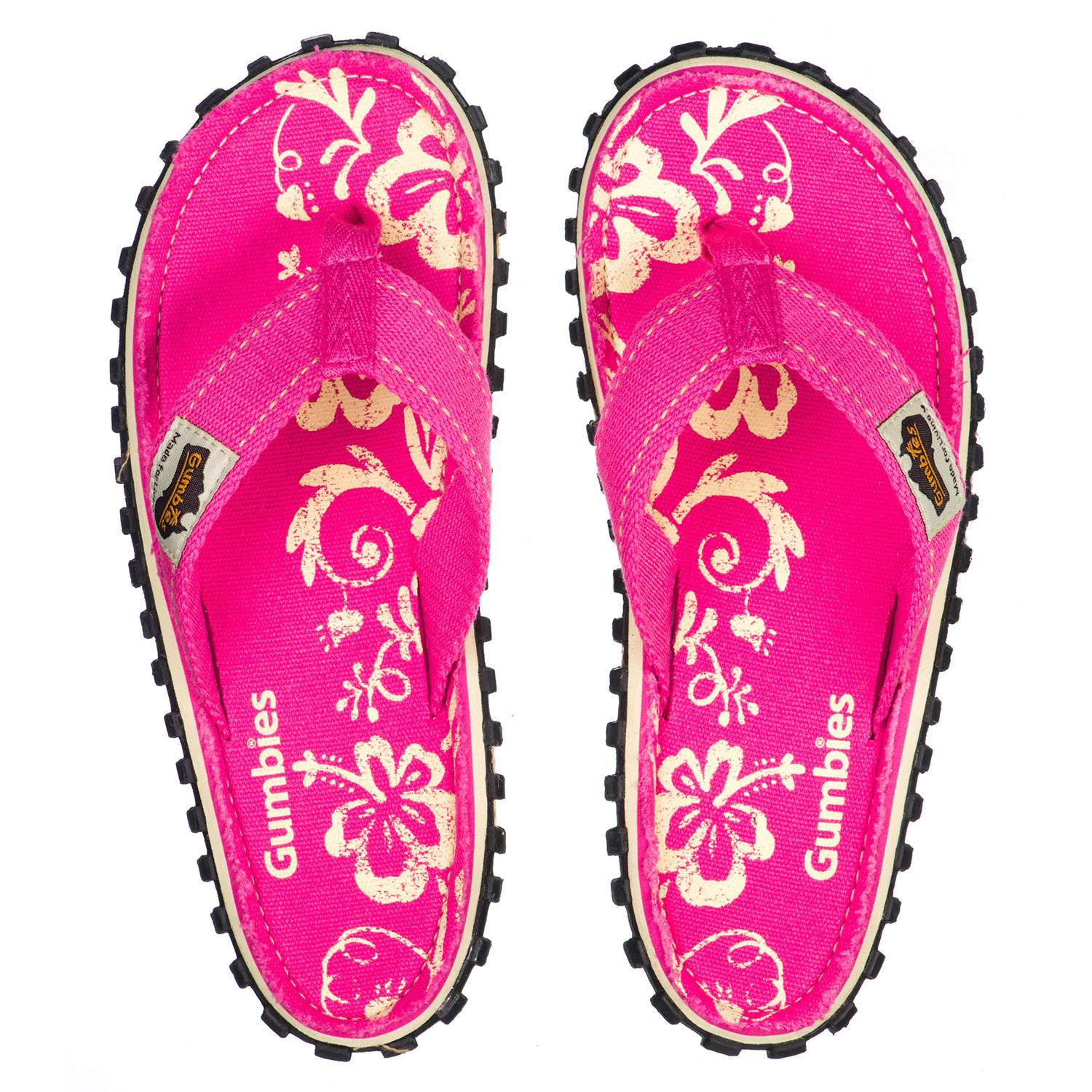 Gumbies Australian Shoes, pink hibiscus