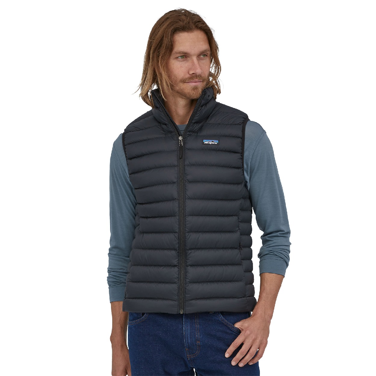 M's Down Sweater Vest, black