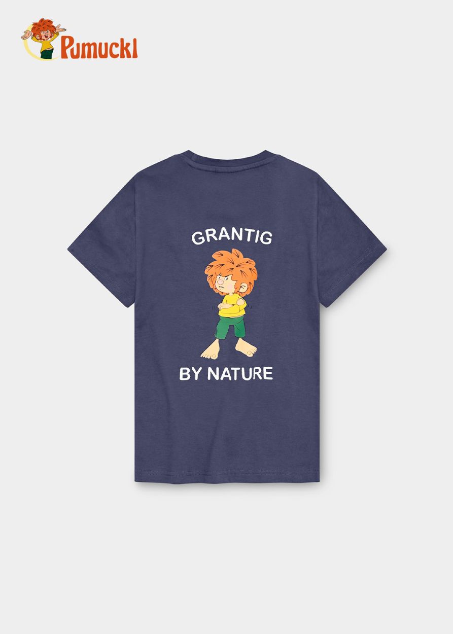 T-Shirt "Grantig by nature" v2, graublau