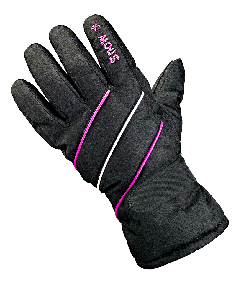 Skihandschuh Kids, schwarz-fuchsia