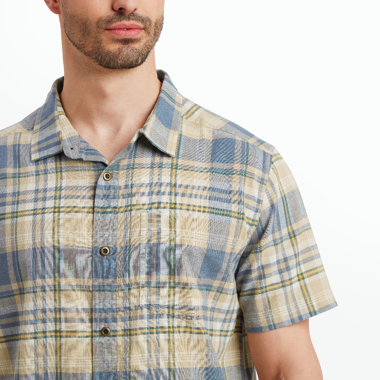 Hosh Plaid SS Shirt, Bardiya Sand