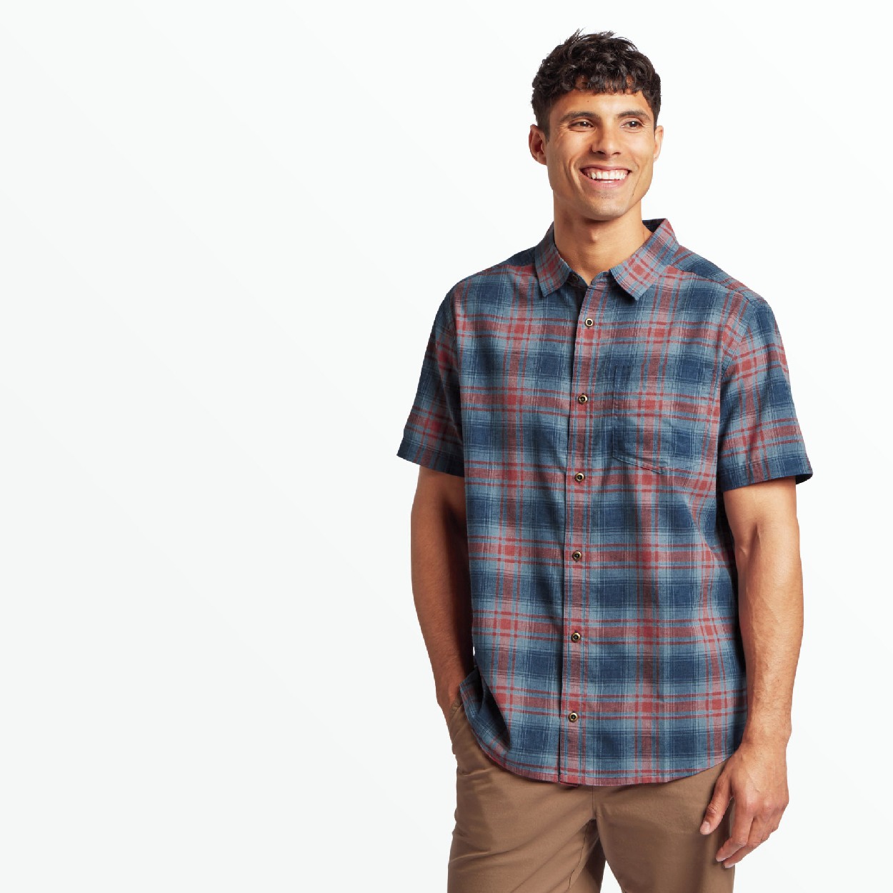 Flaneel Plaid SS Shirt, Neelo Blue