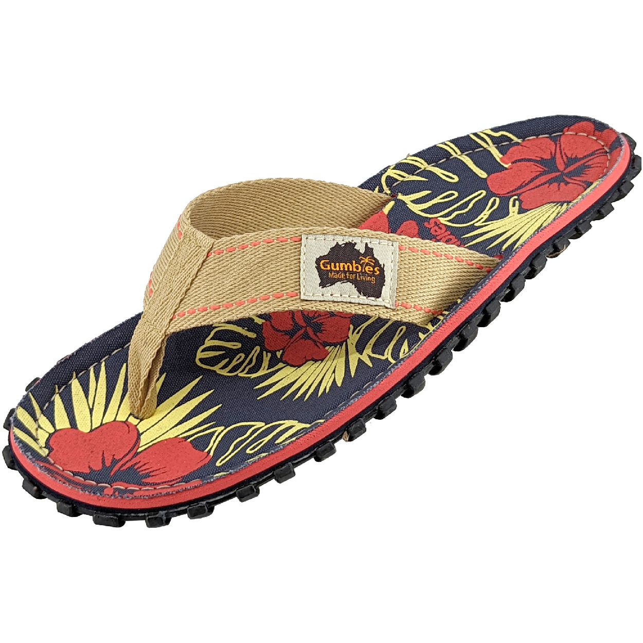 Gumbies Australian Shoes, denim hibiscus