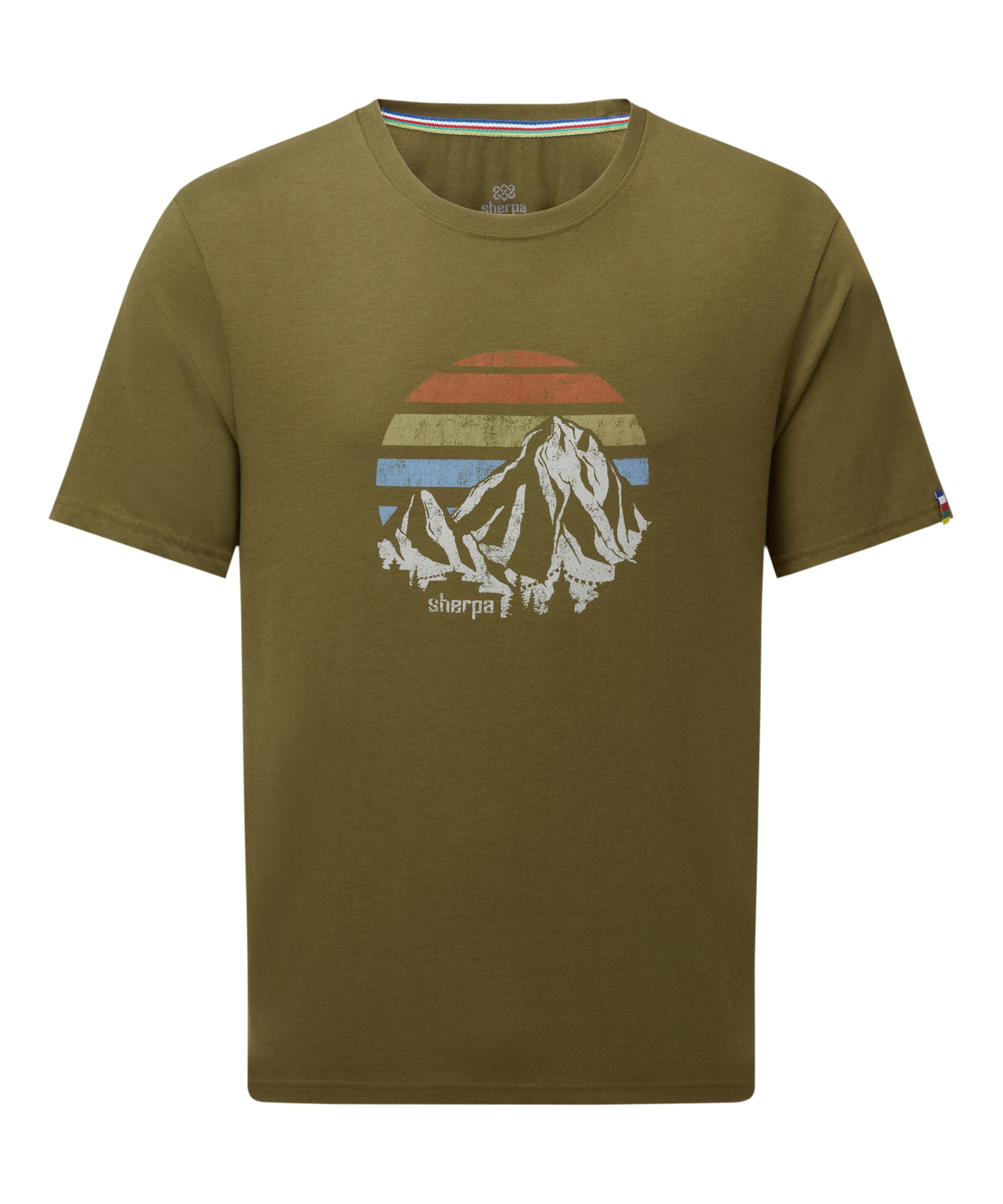 Bali Retro Sunset Tee, moss