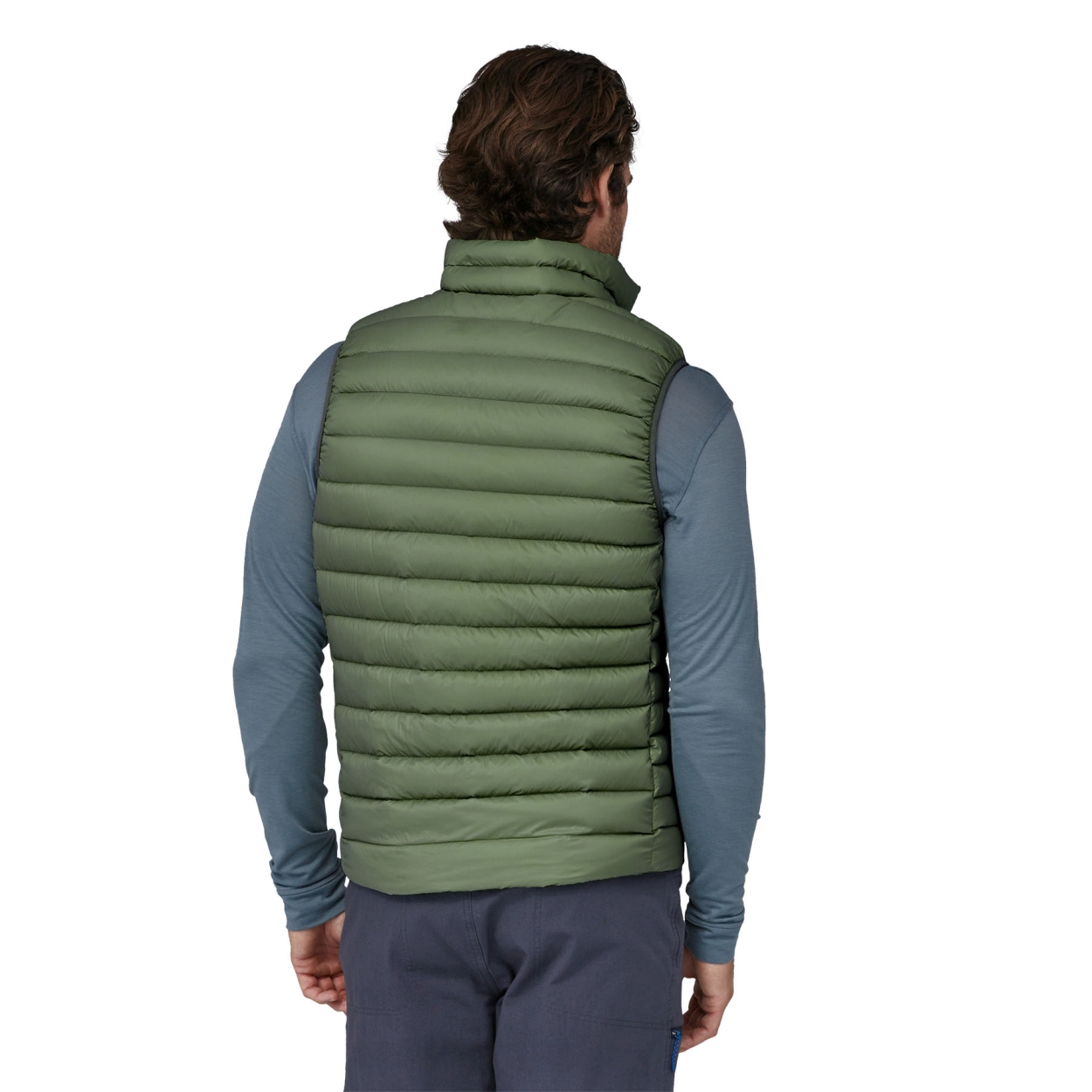 M's Down Sweater Vest, sedge green