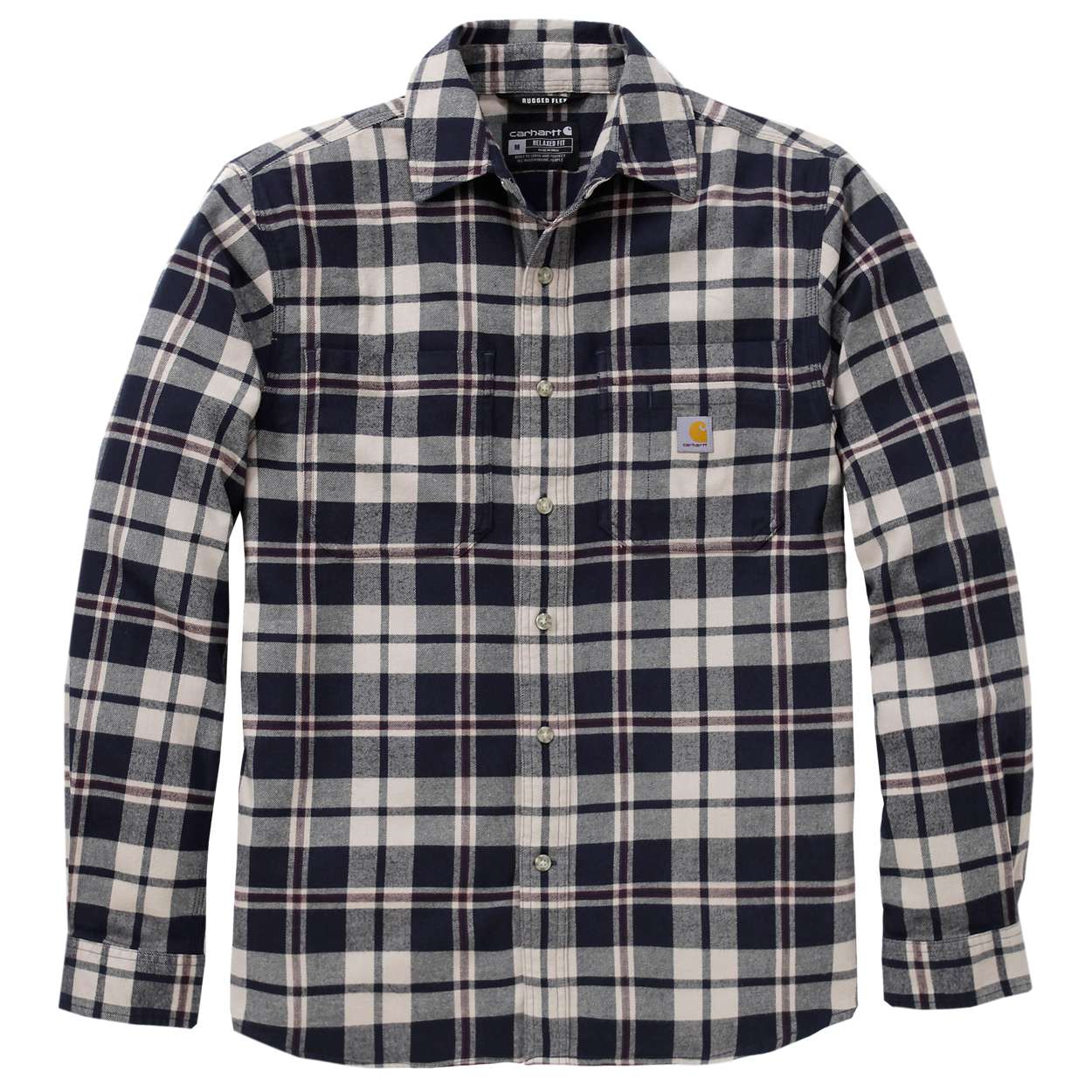 M Hamilton Telaxed LS Plaid Shirt, navy