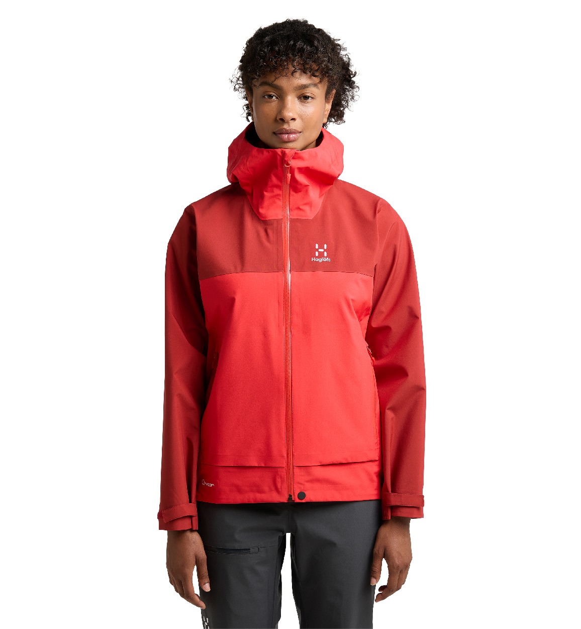 Front Proof Jacket Women, Poppy red/Corrosion