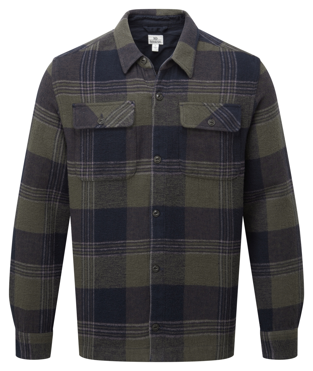 Heavy Weight Flannel Shirt, black olive green