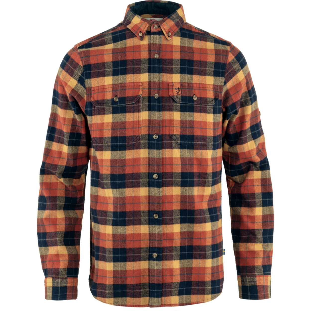 Singi Heavy Flannel Shirt M, autumn leaf/dark navy