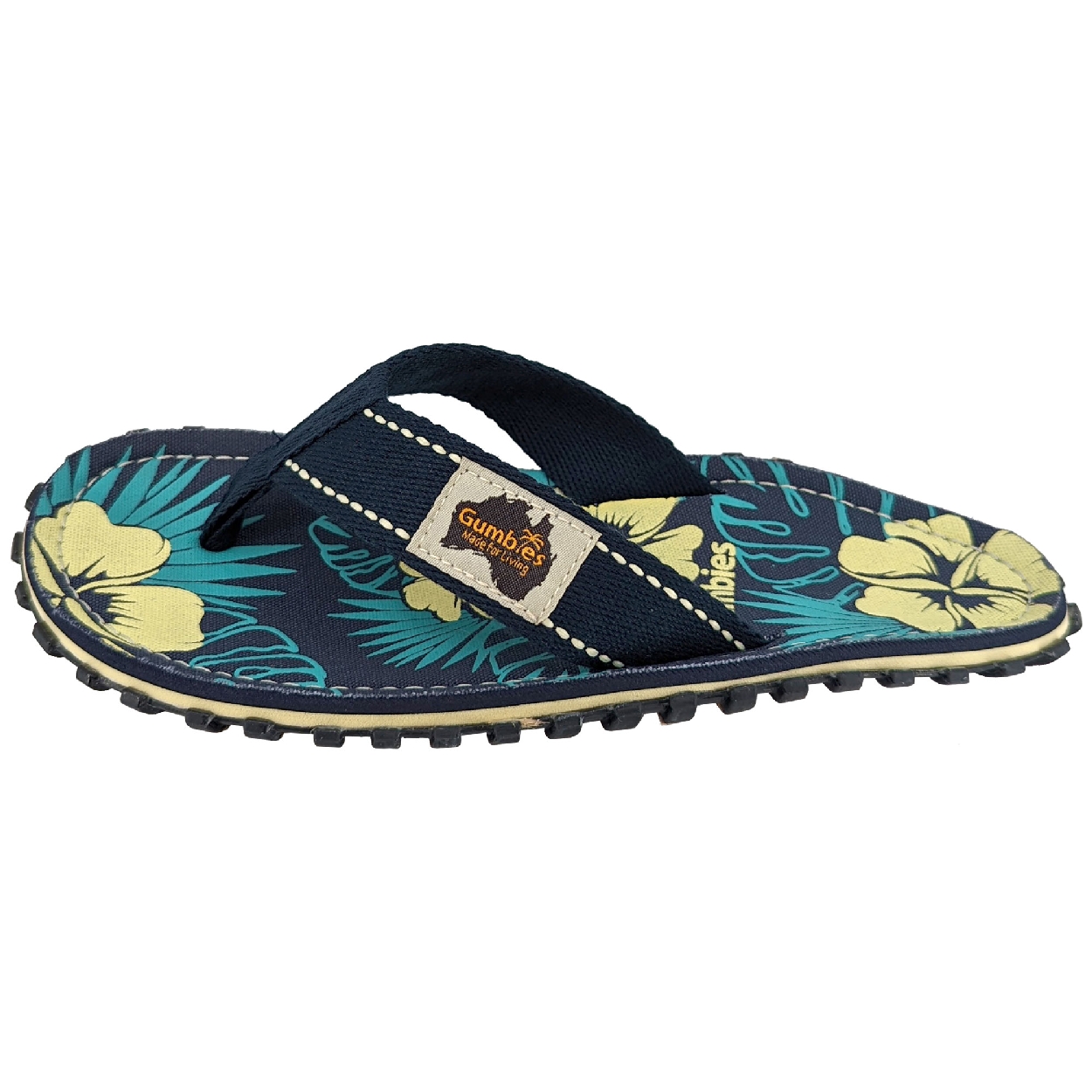 Gumbies Australian Shoes, blue hibiscus