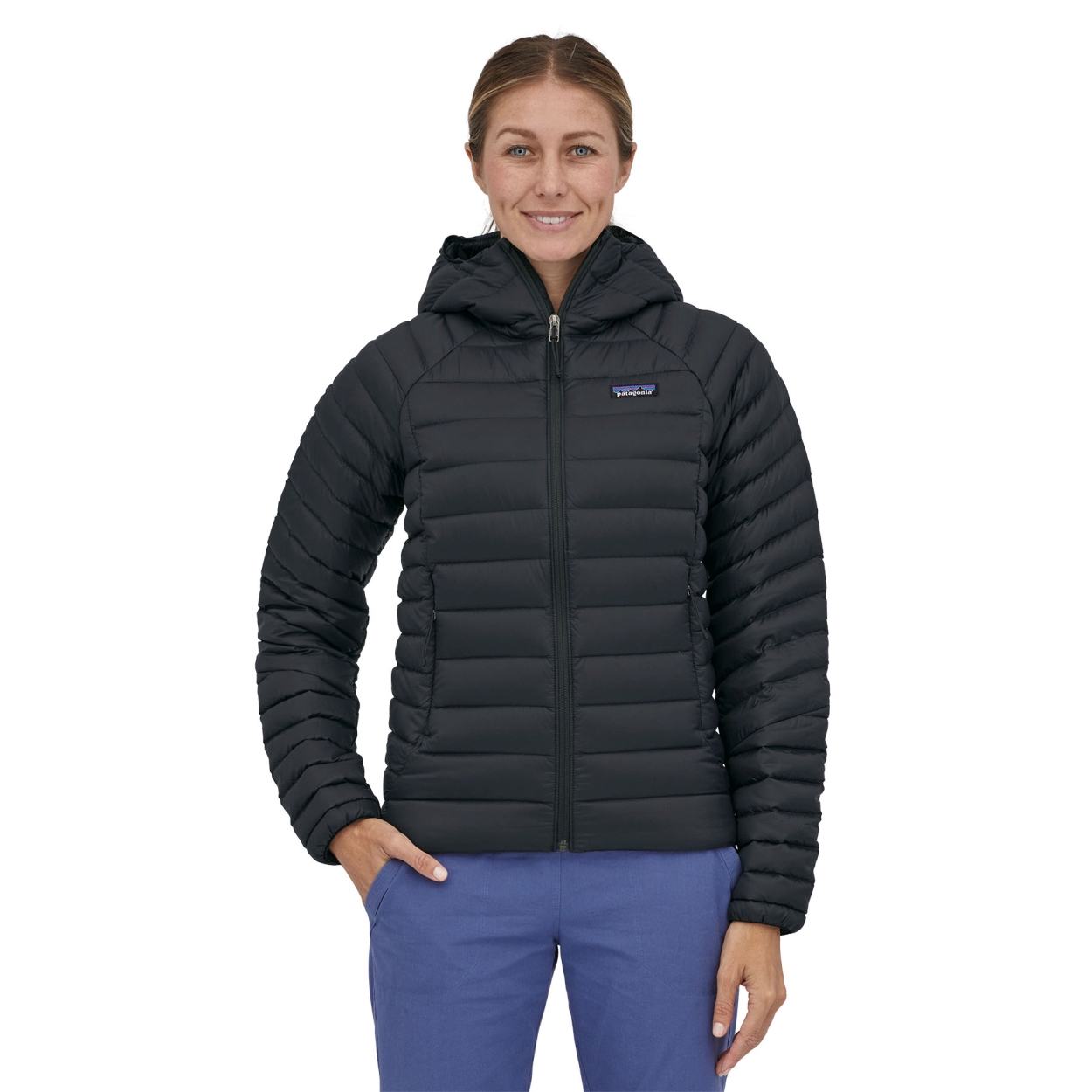 W's Down Sweater Hoody, black