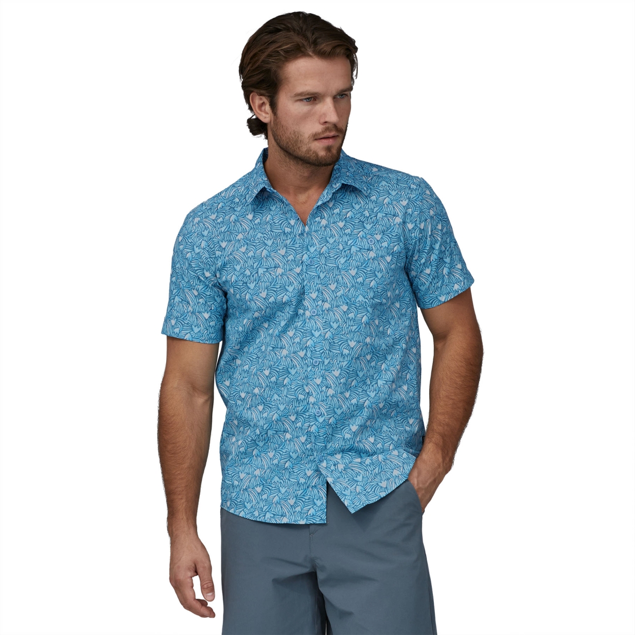 M's Go To Shirt, block party/lago blue