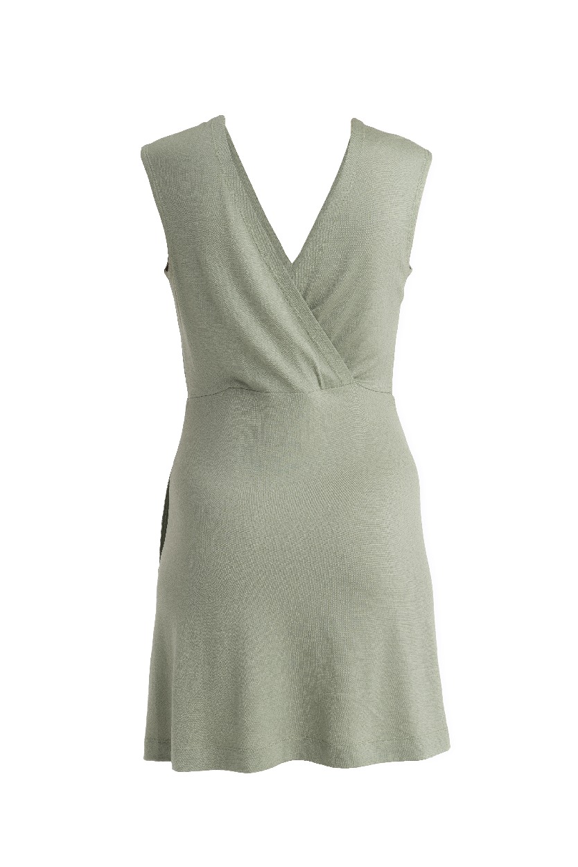 Womens Granary Sleeveless V Neck Dress,