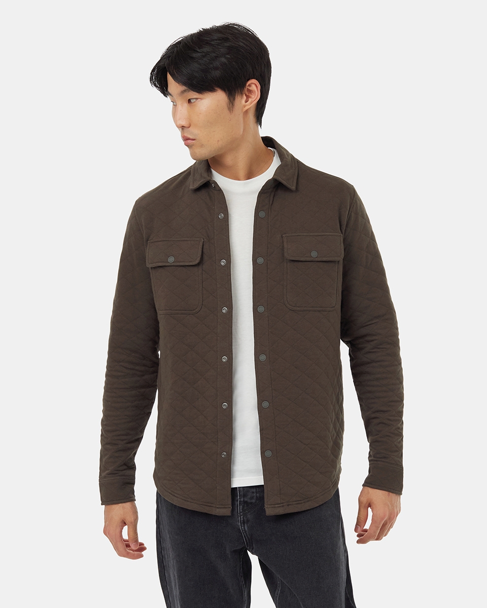 Colville Quilted LS Shirt, black olive green