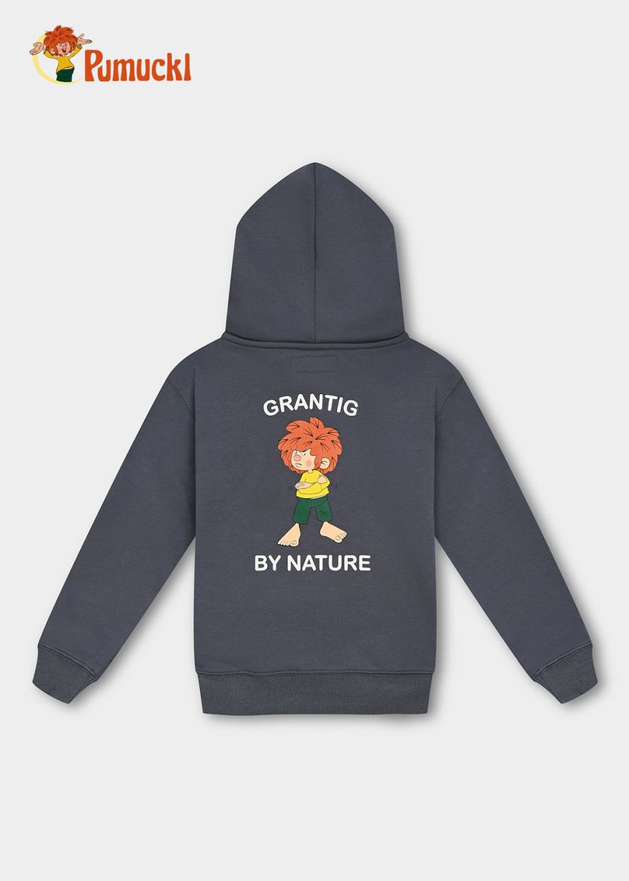 Hoodie "Grantig by nature" v2, graublau