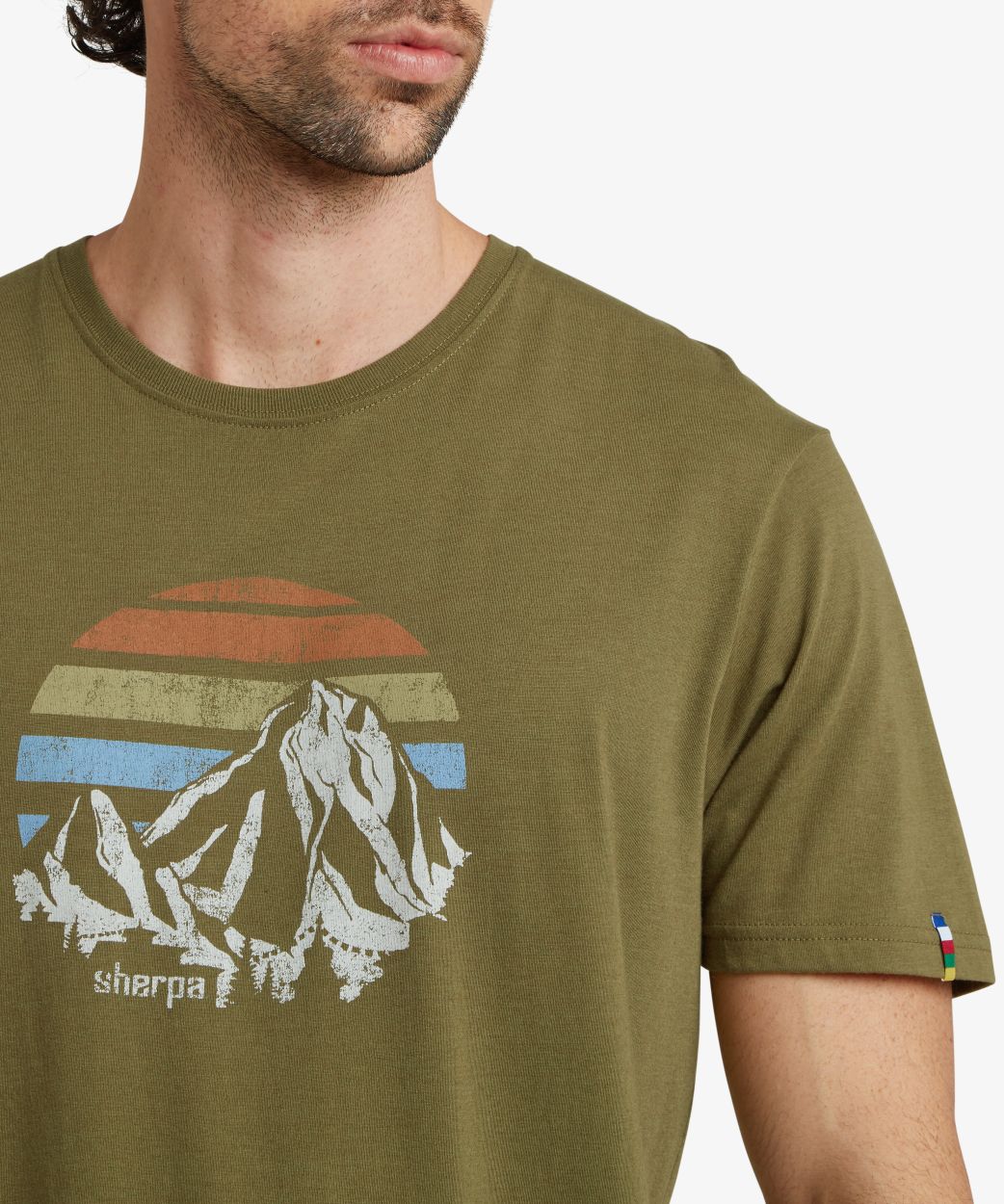 Bali Retro Sunset Tee, moss