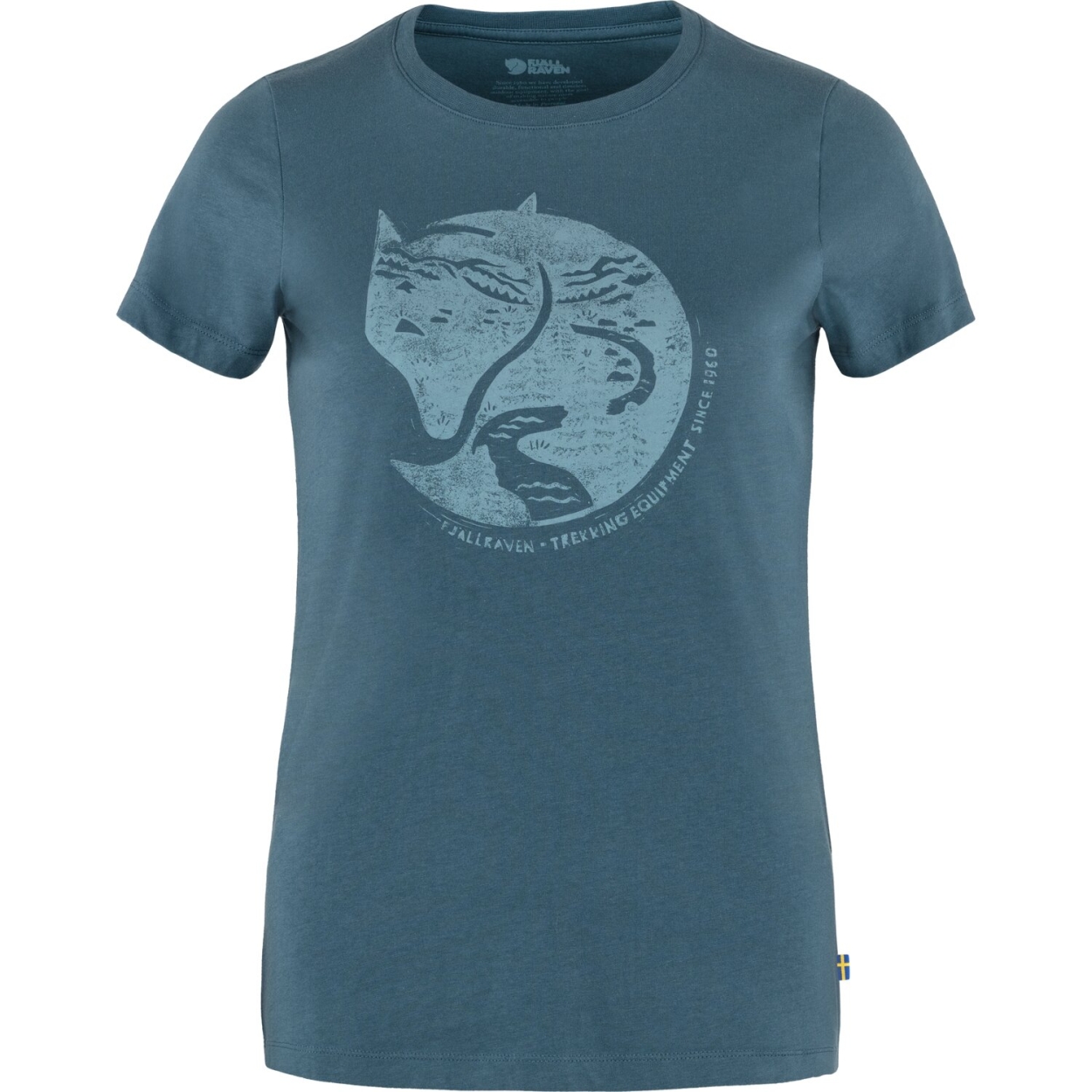 Arctic Fox Print T-shirt W, indigo blue