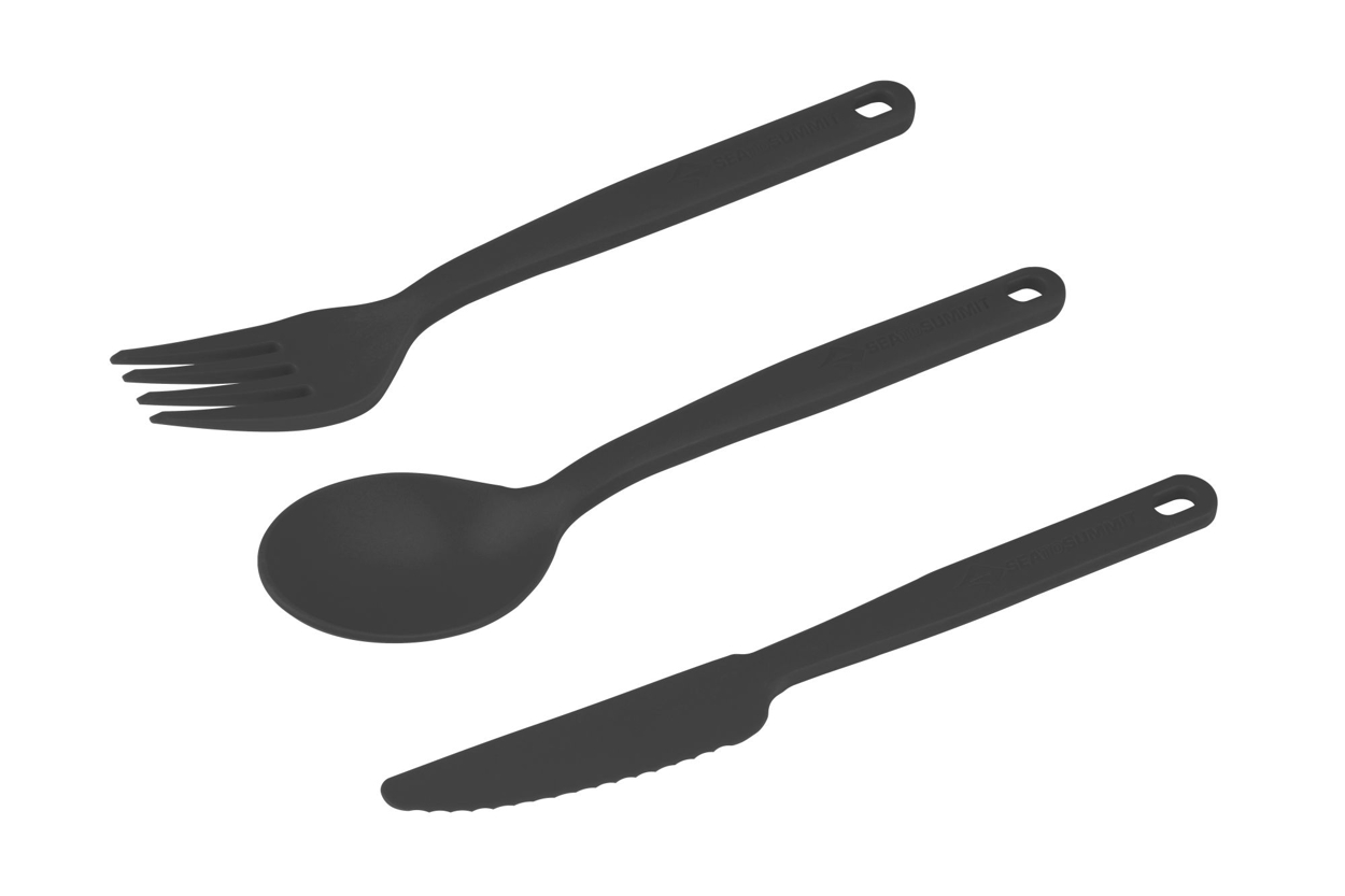 3 Piece Set (Knife, Fork, Spoon), charcoal