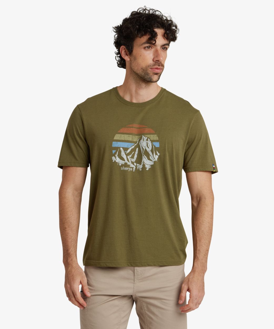 Bali Retro Sunset Tee, moss
