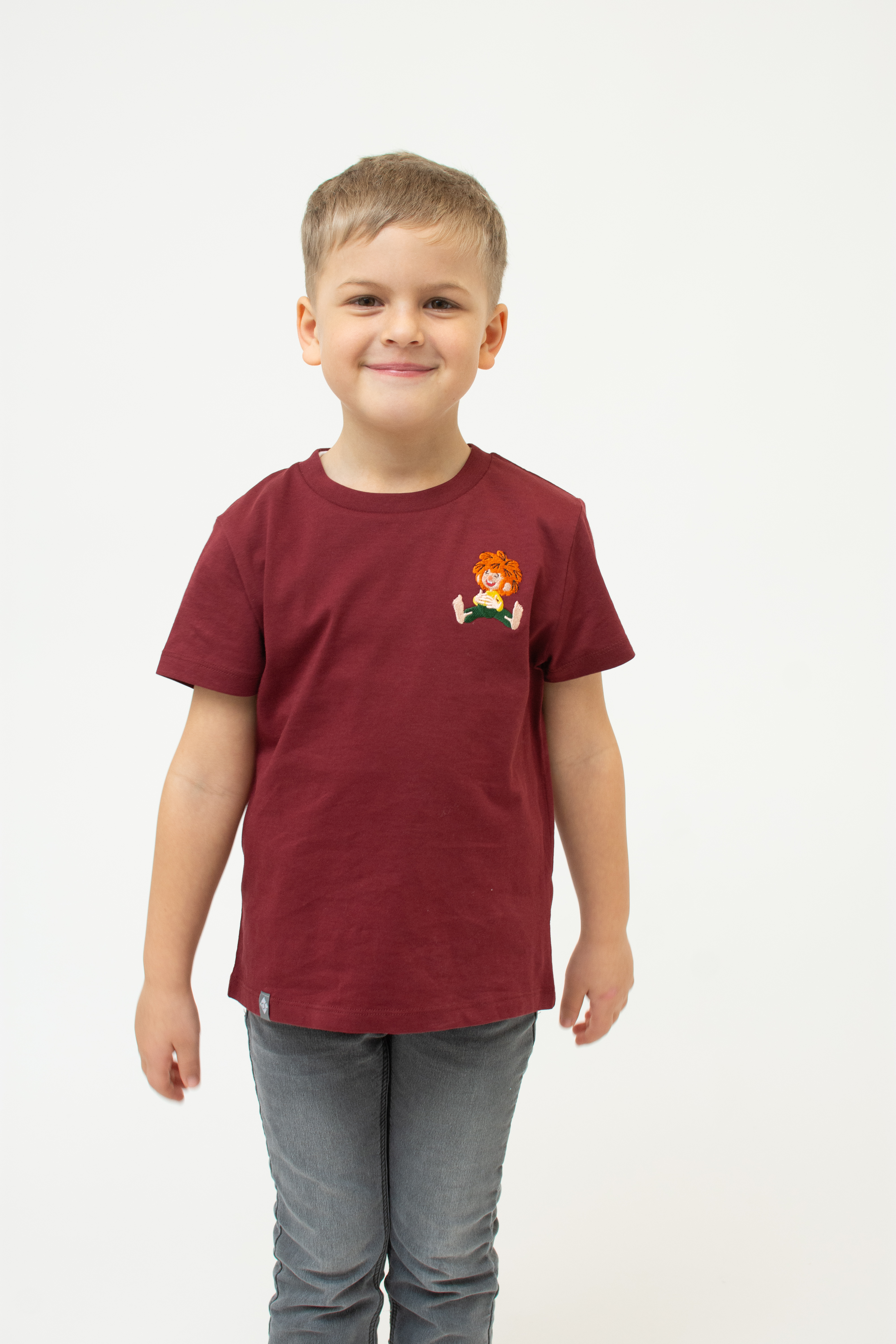 T-Shirt "Pumuckl lacht", dunkelrot