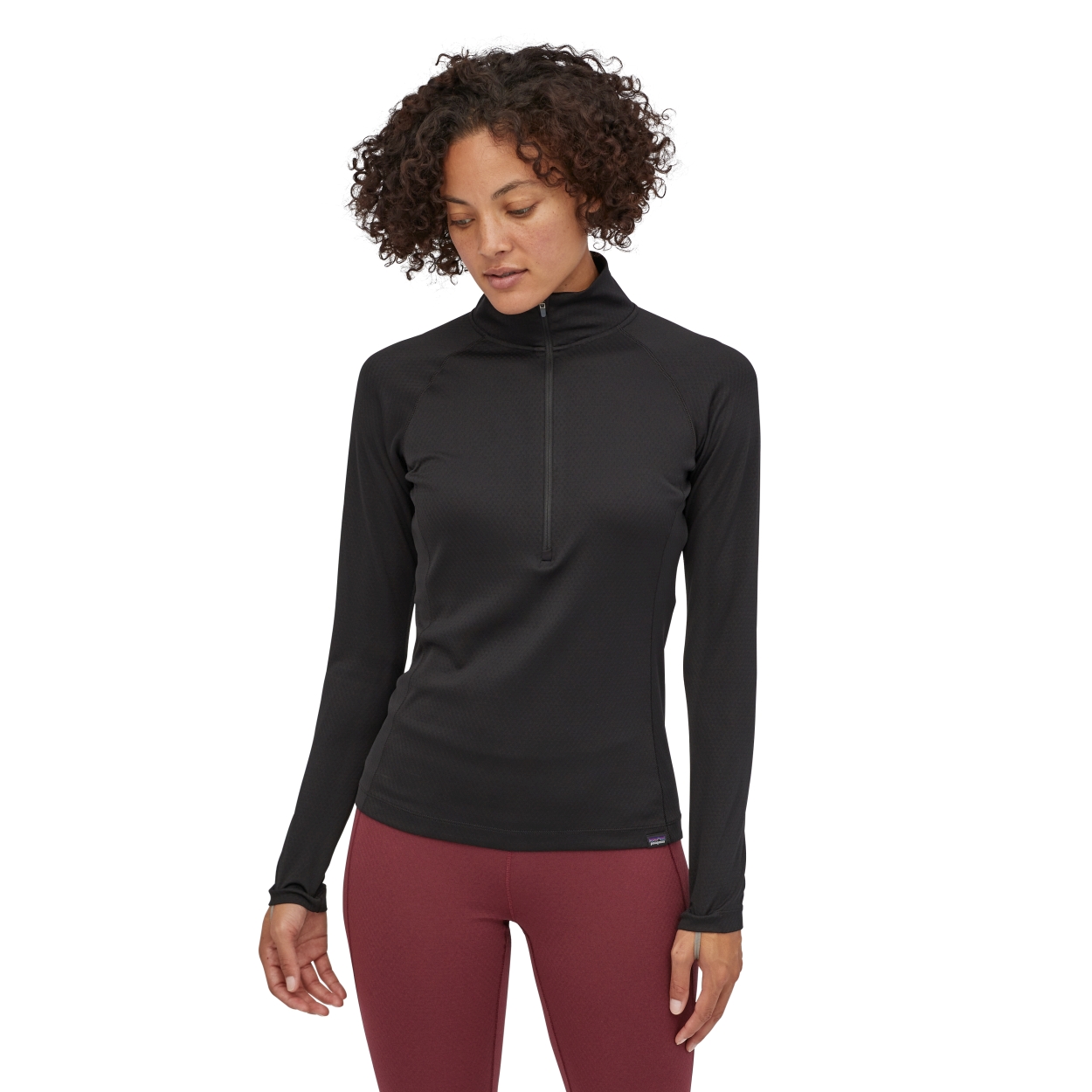 W's Cap MW Zip Neck, black